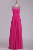 2022 Prom Dresses Scoop Chiffon With Beads And Ruffles Floor Length A P4CM96HB