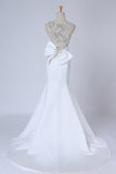 2022 Prom Dresses Mermaid White Satin With PTJML93H