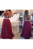 2024 Chiffon Scoop With Applique And Beads Prom Dresses P5XYH7BB