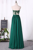 2024 A Line Prom Dresses Chiffon Sweetheart With Applique PDNK54QK