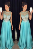 2024 Chiffon Scoop A-Line Prom Dresses With PN7AY3AC