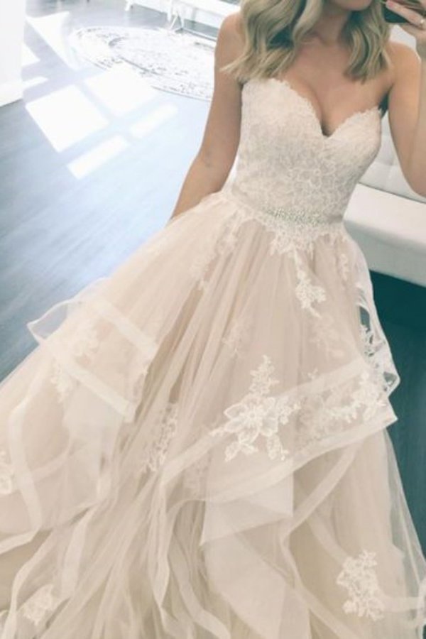 2022 New Arrival Sweetheart A Line Wedding Dresses With PECHLZNA
