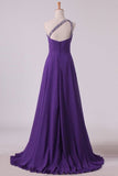 2022 New Arrival Prom Dresses One Shoulder Chiffon A Line With PLN9DJQ4