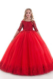 2022 New Arrival Scoop Ball Gown Flower Girl Dresses PBT95Y1Z