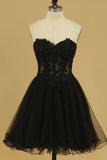 2024 A Line With Applique Homecoming Dresses Sweetheart P5G3KDYH