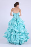2024 A Line Sweetheart Prom Dresses Organza With Applique And P4G2D32H