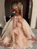 Rosewood Sequins Ball Gown Sweetheart Strapless Quinceanera Dresses with STG15661