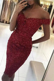 2022 New Arrival Homecoming Dresses Sheath Off The Shoulder Tulle PBT2XJ6S