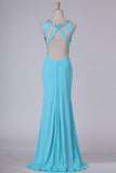 2024 Sexy Open Back Scoop With Beads And Slit Prom Dresses PDGFFLZ5