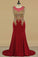 2022 Plus Size Prom Dresses Scoop Mermaid Spandex With Applique Sleeveless P2TFALFM