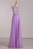 2022 Prom Dresses Scoop A Line With PL3LPECD