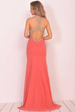 2022 Mermaid Scoop Chiffon Prom Dresses With Beads P9CELKSE