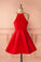 Short Straps Red Cheap Homecoming Dress for Girls Halter Prom