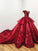 Chic Ball Gown V Neck Beads Appliques Red Off-the-Shoulder Long Prom Dresses