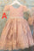 Cute Pink Lace Short Sleeves Beading Flower Girl Dresses,Baby Dresses