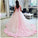 Ball Gown Off shoulder Pink Tulle Wedding Quinceanera Dresses With Flowers