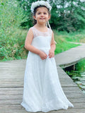 A-Line/Princess Lace Ruffles Scoop Sleeveless Ankle-Length Flower Girl Dresses TPP0007475
