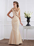 Sheath/Column V-neck Short Sleeves Ruffles Long Taffeta Mother of the Bride Dresses TPP0007389