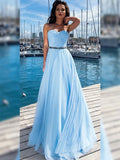 A-Line/Princess Chiffon Ruffles Sweetheart Sleeveless Floor-Length Dresses TPP0003189