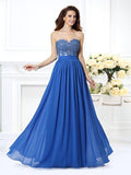 A-Line/Princess Sweetheart Applique Sleeveless Long Chiffon Dresses TPP0003971