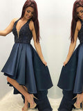 A-Line/Princess Satin Beading Halter Sleeveless Asymmetrical Homecoming Dresses TPP0003538