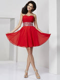 A-Line/Princess Sweetheart Sleeveless Rhinestone Short Chiffon Homecoming Dresses TPP0008431