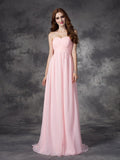 A-line/Princess Sweetheart Ruched Sleeveless Long Chiffon Dresses TPP0004137