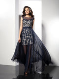 A-Line/Princess Scoop Sleeveless Long Elastic Woven Satin Dresses TPP0009230