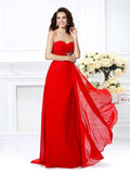 A-Line/Princess Sweetheart Beading Sleeveless Long Chiffon Dresses TPP0004353
