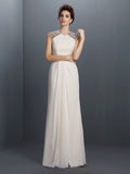 A-Line/Princess Jewel Beading Sleeveless Long Chiffon Dresses TPP0003765