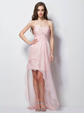 A-Line/Princess Sweetheart Sleeveless Beading Applique High Low Chiffon Dresses TPP0008350