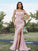 Sheath/Column Stretch Crepe Ruched Off-the-Shoulder Sleeveless Sweep/Brush Train Bridesmaid Dresses TPP0004910