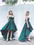 A-Line/Princess Satin Ruffles Sweetheart Sleeveless Asymmetrical Homecoming Dresses TPP0003665