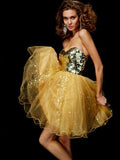 A-Line/Princess Sweetheart Sleeveless Paillette Short Tulle Homecoming Dresses TPP0008553