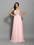 A-Line/Princess Sweetheart Beading Sleeveless Long Chiffon Dresses TPP0004222