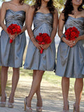 Sheath/Column Sweetheart Sleeveless Taffeta Short/Mini Bridesmaid Dresses TPP0005654