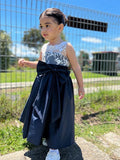 A-Line/Princess Taffeta Bowknot Scoop Sleeveless Tea-Length Flower Girl Dresses TPP0007474