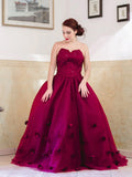 Ball Gown Applique Sweetheart Tulle Sleeveless Floor-Length Dresses TPP0004492