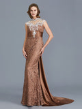 Trumpet/Mermaid Scoop Sleeveless Beading Lace Floor-Length Mother of the Bride Dresses TPP0007333