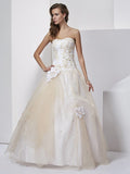 Ball Gown Sweetheart Sleeveless Hand-Made Flower Long Tulle Quinceanera Dresses TPP0009145