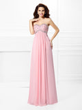 A-Line/Princess Sweetheart Beading Sleeveless Long Chiffon Dresses TPP0004514