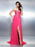 A-Line/Princess Sweetheart Beading Sleeveless Long Chiffon Dresses TPP0004450