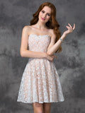 A-line/Princess Sweetheart Lace Sleeveless Short Lace Cocktail Dresses TPP0008696