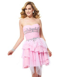 A-Line/Princess Sweetheart Sleeveless Beading Short Chiffon Homecoming Dresses TPP0008968