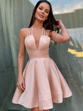 A-Line/Princess Satin Ruffles Sleeveless Spaghetti Straps Short/Mini Homecoming Dresses TPP0004249