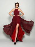 A-Line/Princess High Neck Ruched Sleeveless Long Chiffon Mother of the Bride Dresses TPP0007192
