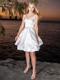 A-Line/Princess Satin Ruffles Sweetheart Sleeveless Short/Mini Homecoming Dresses TPP0004555