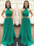 A-Line/Princess Halter Sleeveless Floor-Length Beading Tulle Two Piece Dresses TPP0003455