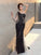 Sheath/Column One-Shoulder Sequin Long Sleeves Long Lace Dresses TPP0009128