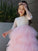 A-Line/Princess Tulle Lace Scoop 3/4 Sleeves Ankle-Length Flower Girl Dresses TPP0007497